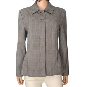 Vintage Harve Benard gray blue plaid wool blazer